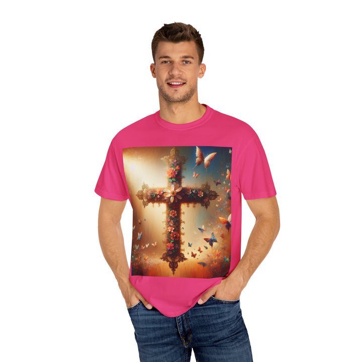 Faith-Inspired Floral Cross T-Shirt, Inspirational Tee, Religious Gift, Christian Apparel, Casual Wear, Everyday T-Shirt