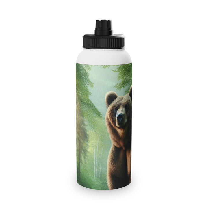 Bear Forest Adventure Stainless Steel Water Bottle with Sports Lid