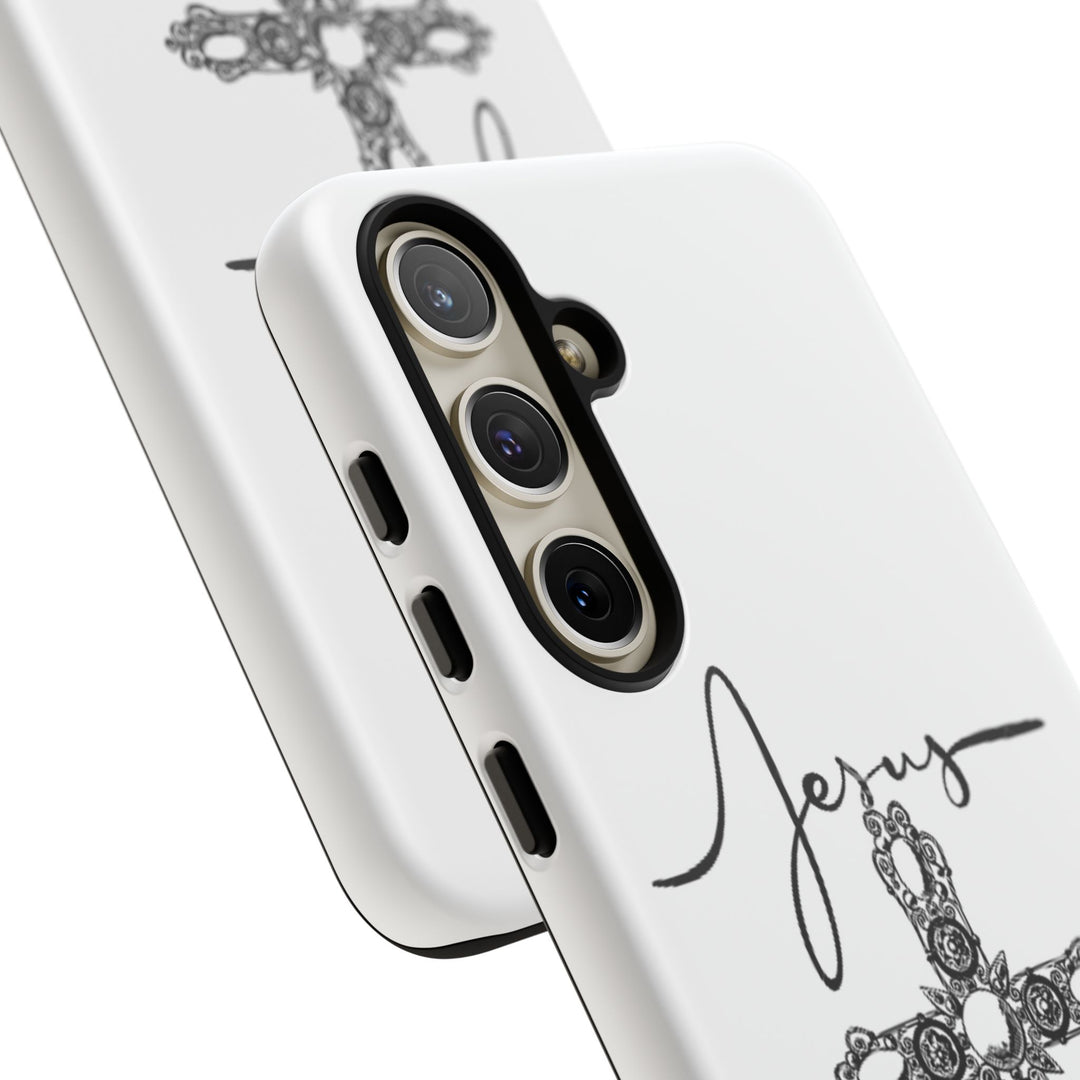 Stylish Tough Case with Jesus Design - Faith-Inspired Phone Cover, Christian Gift, Custom Phone Accessory, Unique Cell Phone Case