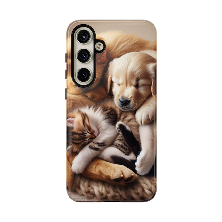 Cute Pets Phone Case - Adorable Puppy and Kitten Design, Animal Lover Gift