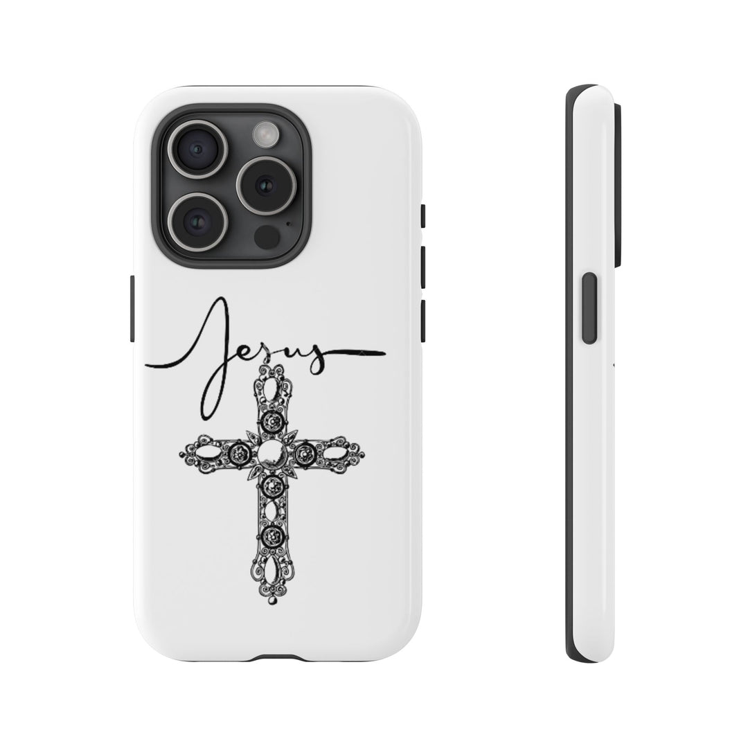 Stylish Tough Case with Jesus Design - Faith-Inspired Phone Cover, Christian Gift, Custom Phone Accessory, Unique Cell Phone Case