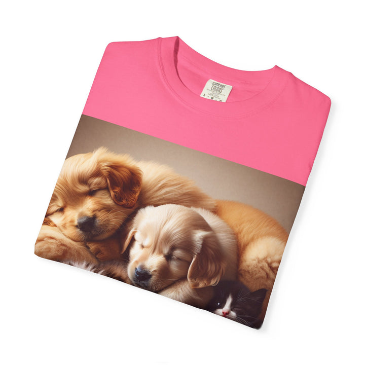 Cute Pets Snuggle Unisex Garment-Dyed T-shirt