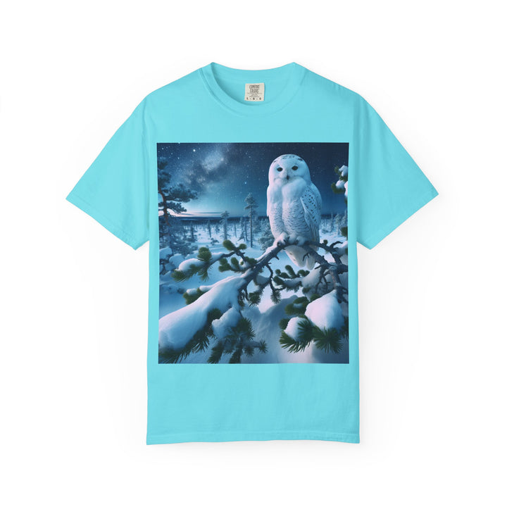 Mystical Owl Unisex Garment-Dyed T-Shirt – Cozy Winter Vibes
