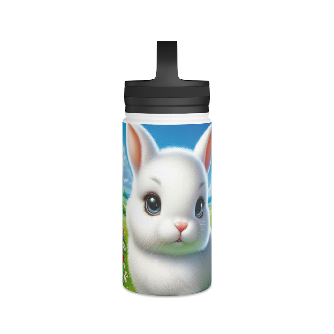 Cute Bunny Stainless Steel Water Bottle - Handle Lid for Kids