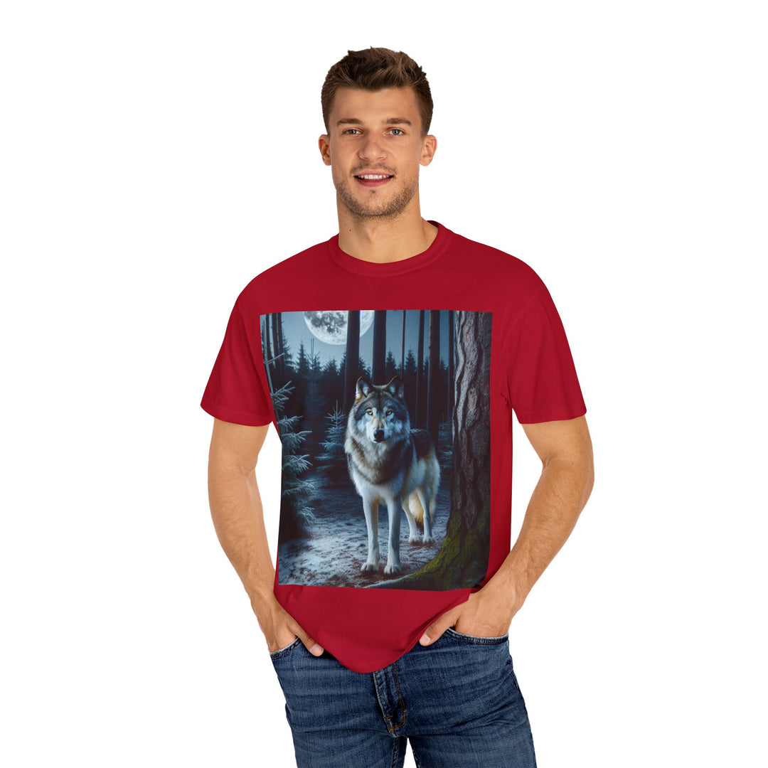 Moonlit Wolf Unisex Garment-Dyed T-shirt
