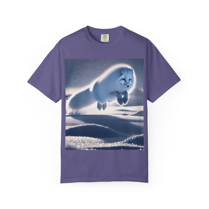 Snow Fox Jumping Unisex Garment-Dyed T-Shirt