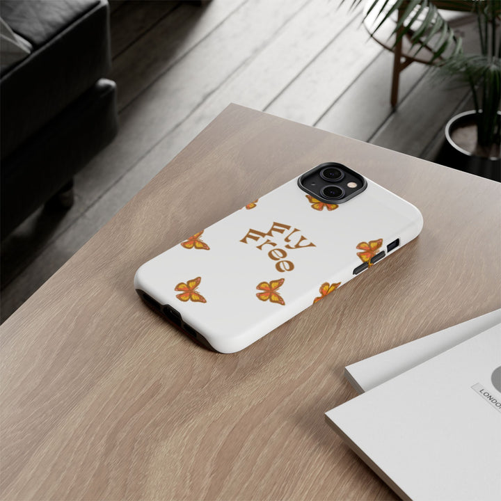 Stylish Phone Case | 'Fly Free' Butterfly Design | Unique Tough Cases
