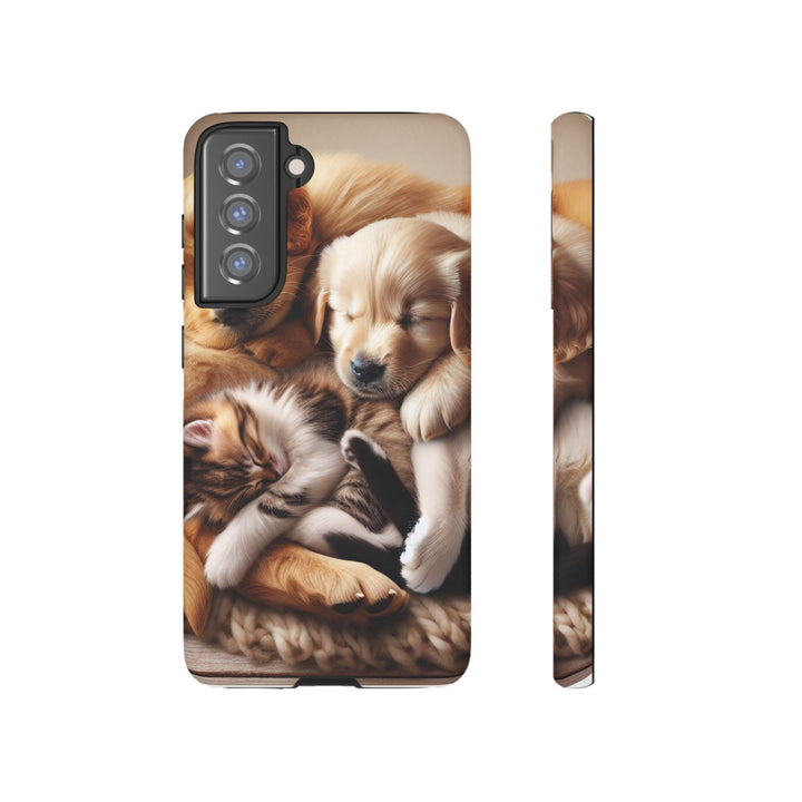 Cute Pets Phone Case - Adorable Puppy and Kitten Design, Animal Lover Gift