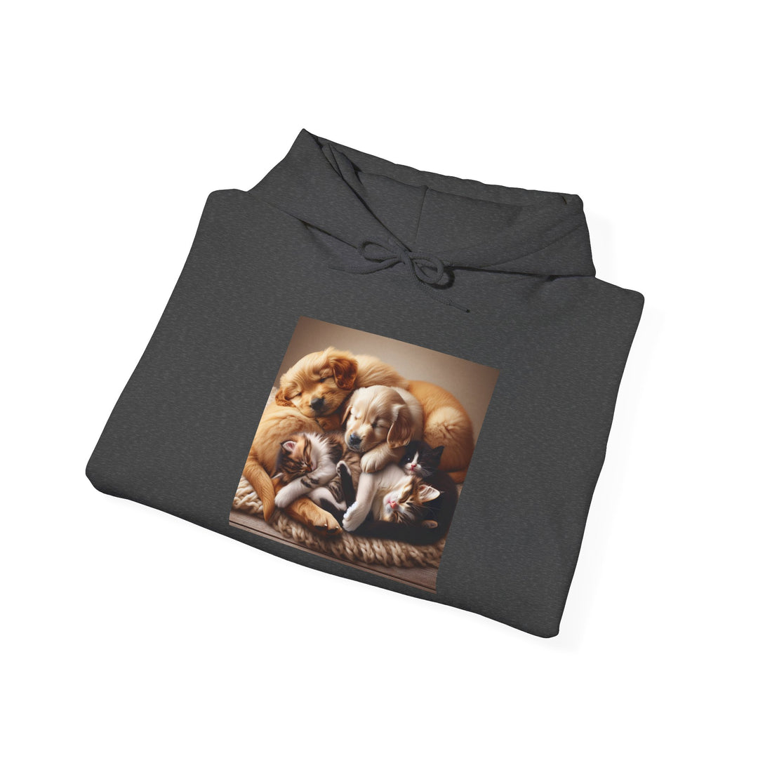 Cozy Pet Pals Hooded Sweatshirt - Animal Lover Gift, Cute Hoodie, Dog Cat Sweatshirt, Casual Wear, Cozy Gift