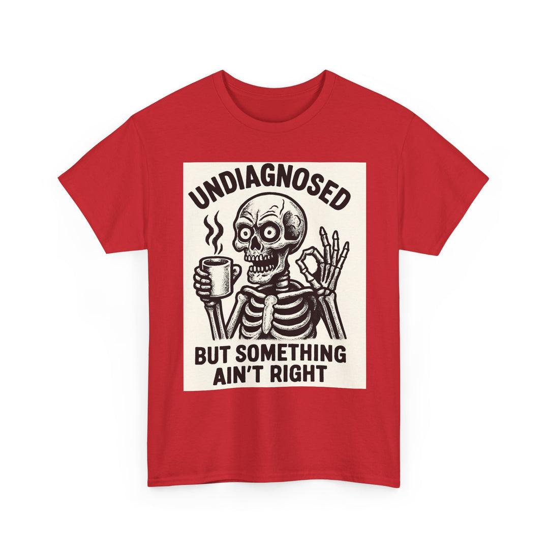 Unisex Heavy Cotton Tee with Skeleton Design - Perfect for Halloween, Gifting, Casual Wear, Party