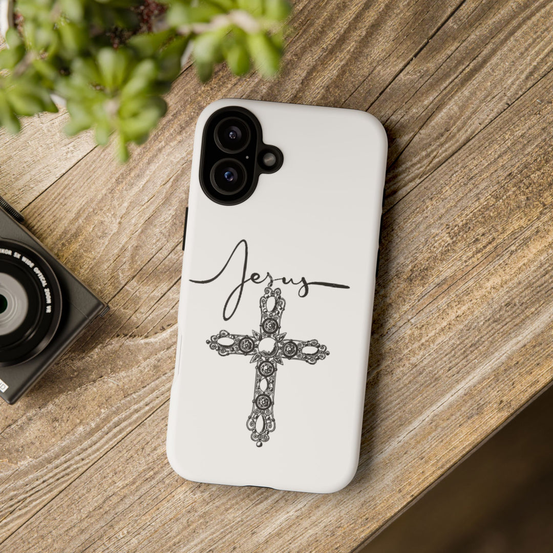 Stylish Tough Case with Jesus Design - Faith-Inspired Phone Cover, Christian Gift, Custom Phone Accessory, Unique Cell Phone Case