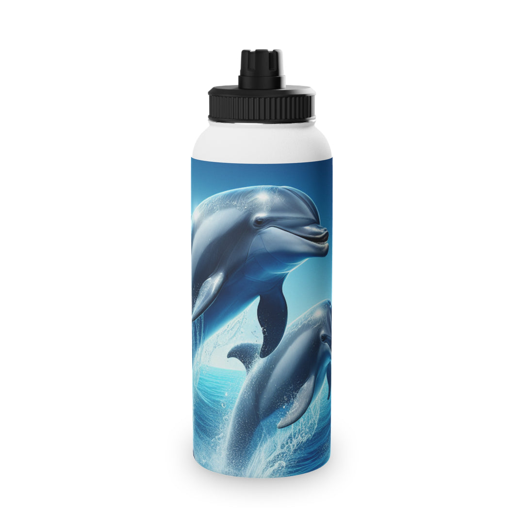 Dolphin Splash Stainless Steel Water Bottle, Perfect for Athletes, Ocean Lovers, Eco-Friendly Gift, Summer Adventure, Hydration on-the-go