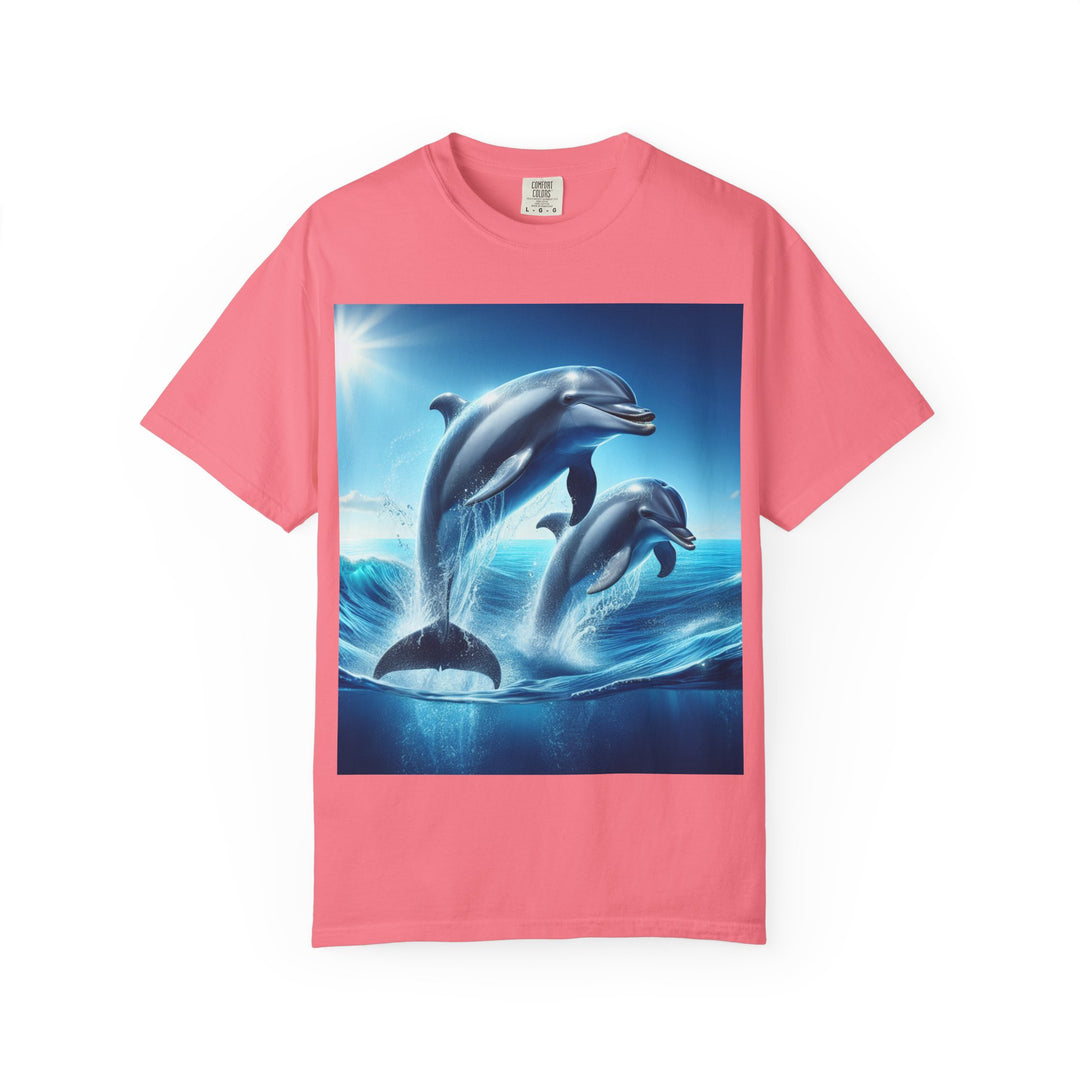 Ocean Jumping Dolphins T-Shirt - Unisex Garment-Dyed Tee