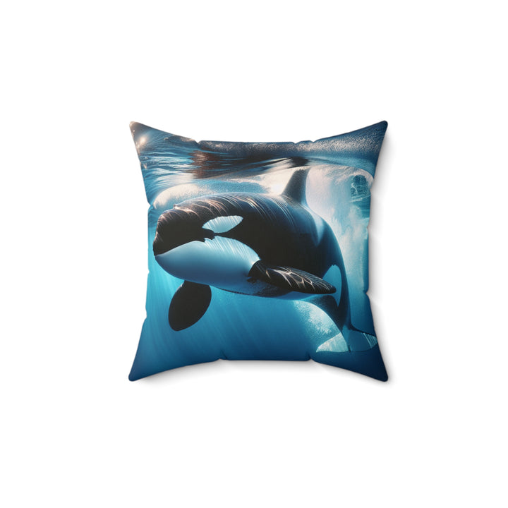 Orca Ocean-Themed Throw Pillow, Marine Life Decor, Nautical Home Accent, Coastal Living Gift, Whale Lover Cushion