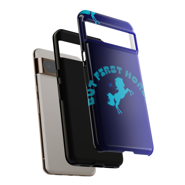 But First Horses Phone Case – Durable Tough Case for Horse Lovers