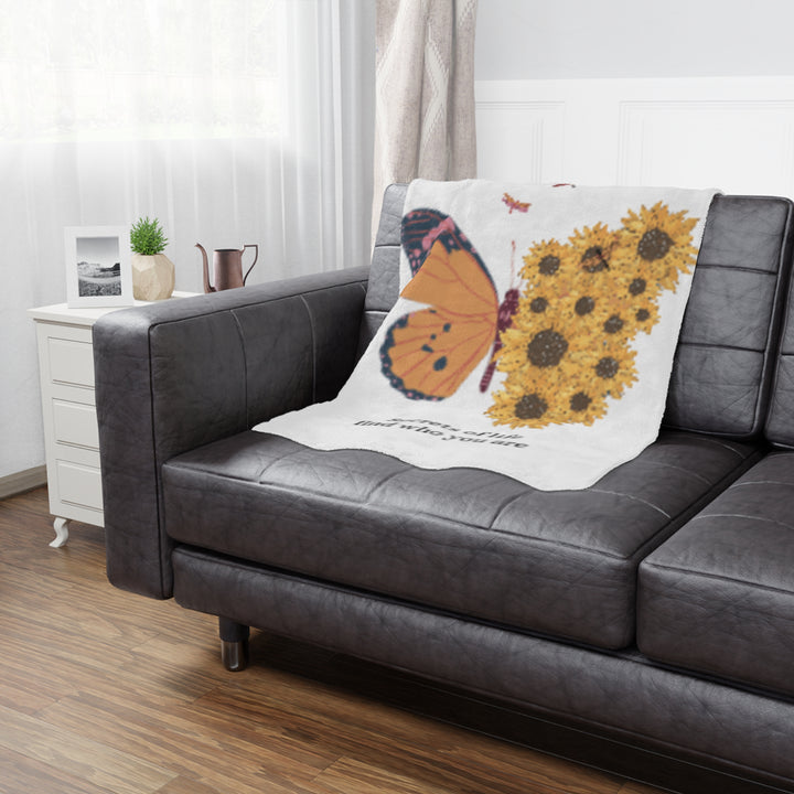 Inspirational Minky Blanket - 'Secrets of Life' Butterfly & Sunflowers Design