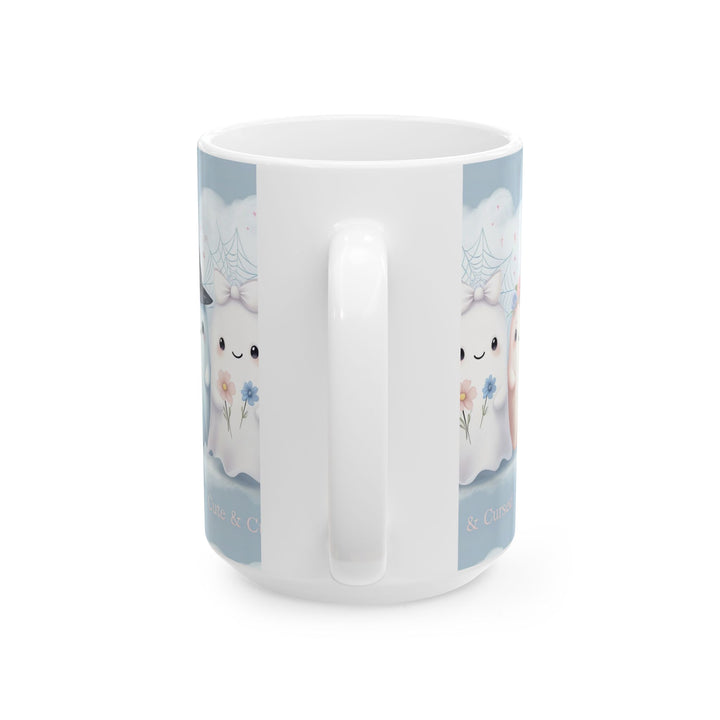 Cute & Cursed Ghost Ceramic Mug - Perfect for Halloween, Home Decor, Cozy Vibes, Gift Ideas, Coffee Lovers