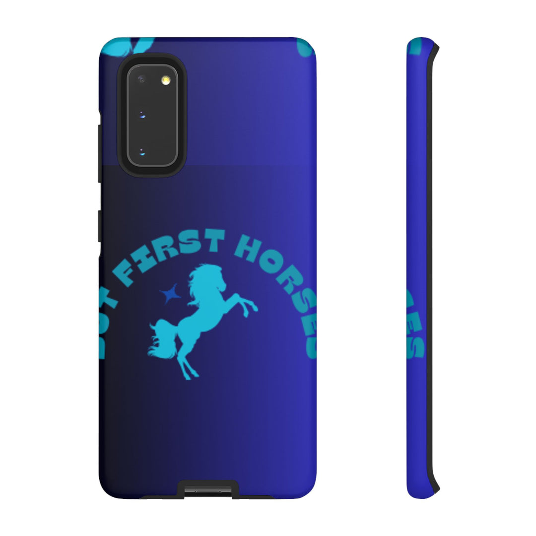 But First Horses Phone Case – Durable Tough Case for Horse Lovers