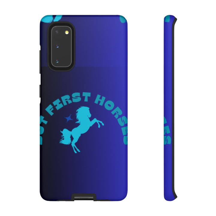 But First Horses Phone Case – Durable Tough Case for Horse Lovers