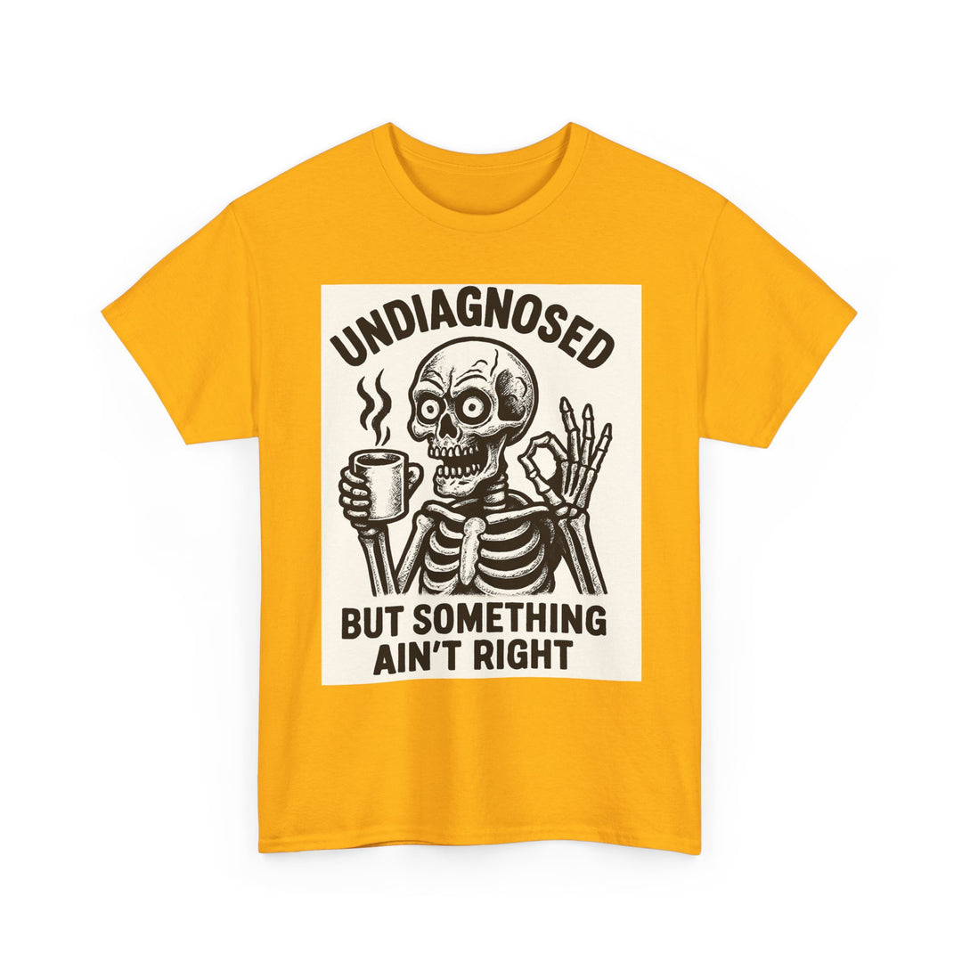 Unisex Heavy Cotton Tee with Skeleton Design - Perfect for Halloween, Gifting, Casual Wear, Party