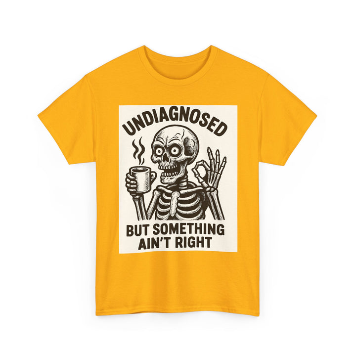 Unisex Heavy Cotton Tee with Skeleton Design - Perfect for Halloween, Gifting, Casual Wear, Party