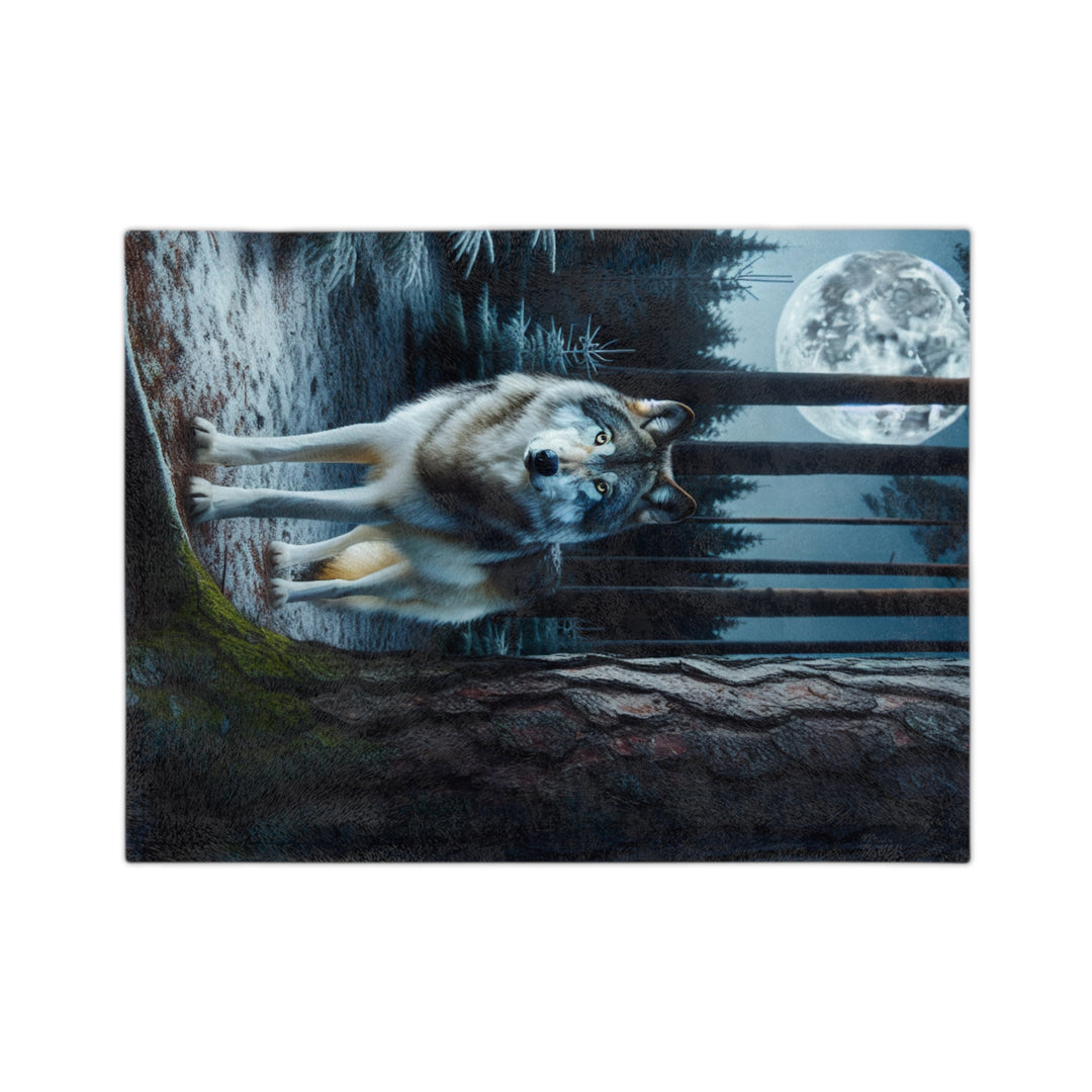 Wolf Design Velveteen Microfiber Blanket – Cozy Outdoor Aesthetic for Nature Lovers