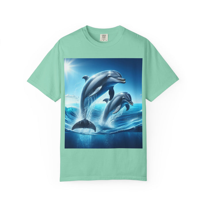 Ocean Jumping Dolphins T-Shirt - Unisex Garment-Dyed Tee