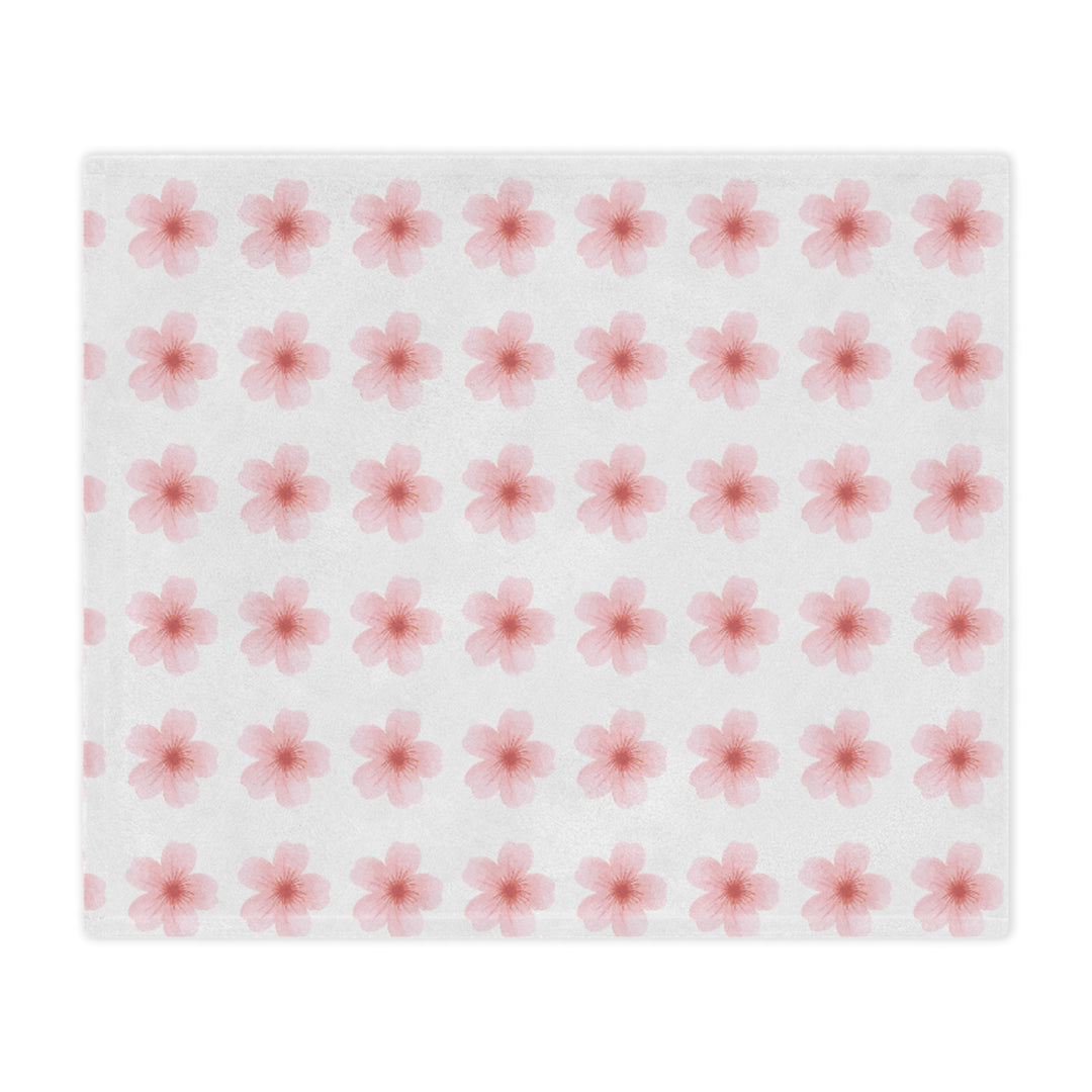 Cherry Blossom Minky Blanket - Cozy Floral Throw for Home Decor