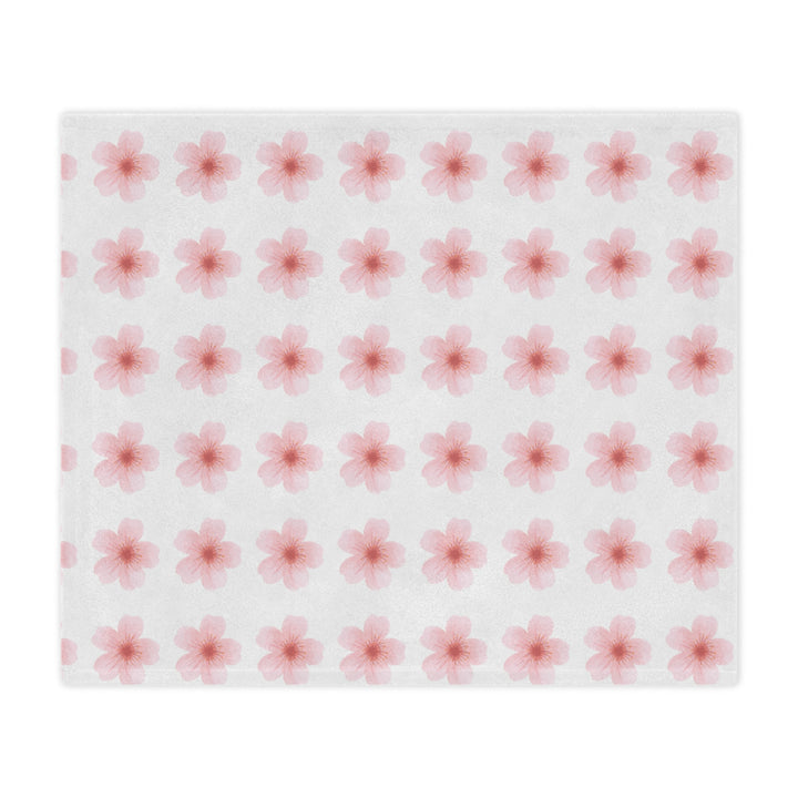 Cherry Blossom Minky Blanket - Cozy Floral Throw for Home Decor