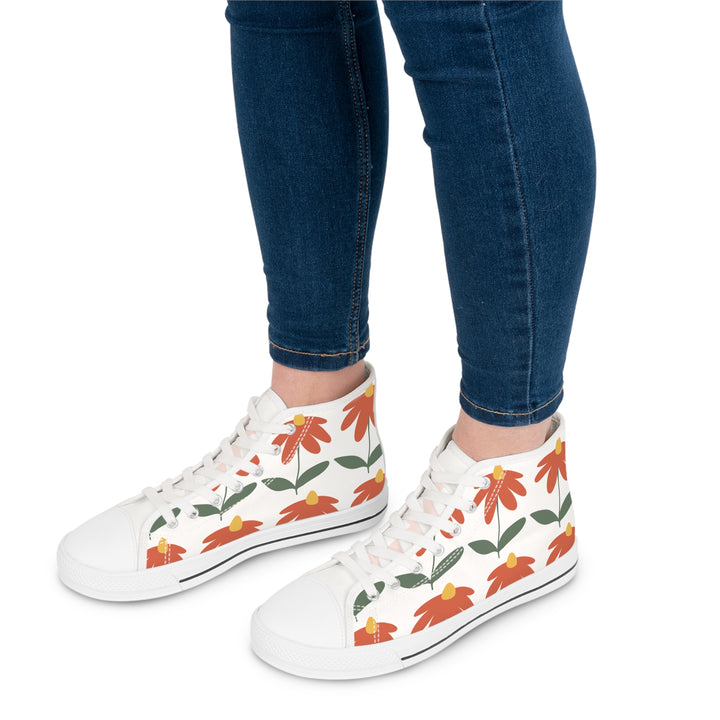 Floral Women's High Top Sneakers - Stylish & Comfortable