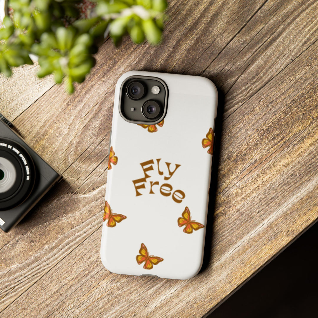 Stylish Phone Case | 'Fly Free' Butterfly Design | Unique Tough Cases
