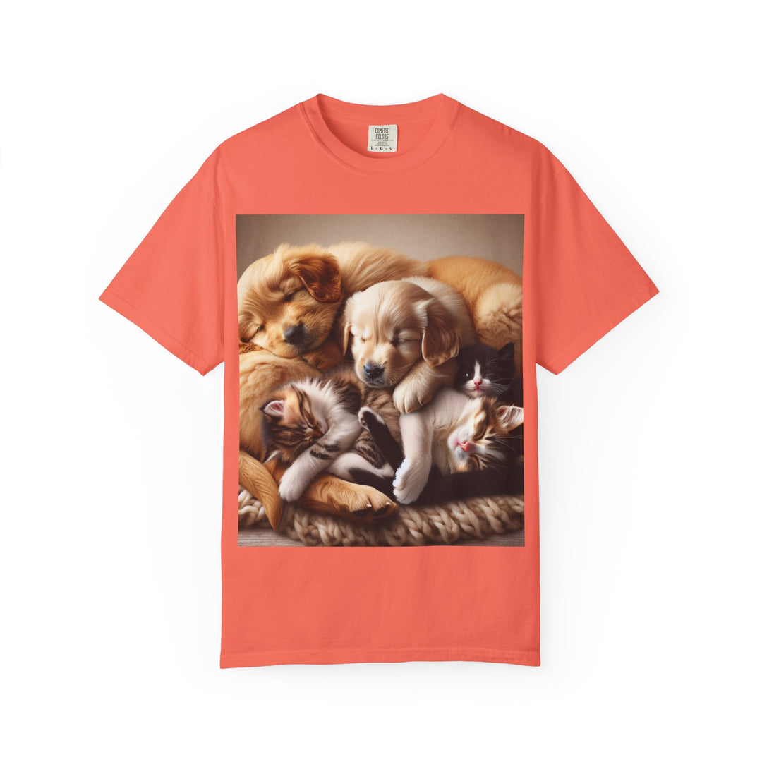 Cute Pets Snuggle Unisex Garment-Dyed T-shirt