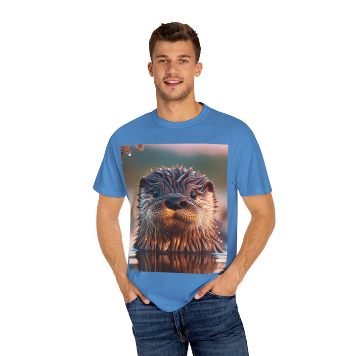 Whimsical Otter Unisex Garment-Dyed T-Shirt - Perfect for Nature Lovers