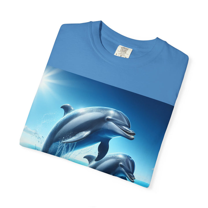 Ocean Jumping Dolphins T-Shirt - Unisex Garment-Dyed Tee