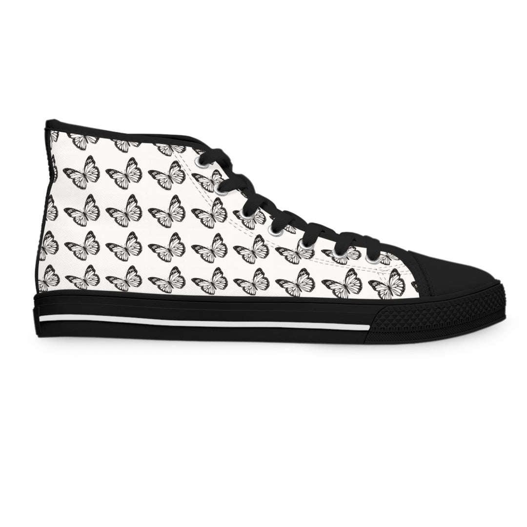 Butterfly Print High Top Sneakers for Women - Stylish and Trendy Footwear