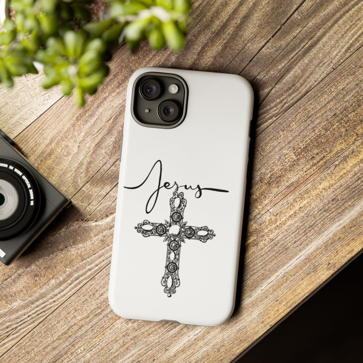 Stylish Tough Case with Jesus Design - Faith-Inspired Phone Cover, Christian Gift, Custom Phone Accessory, Unique Cell Phone Case