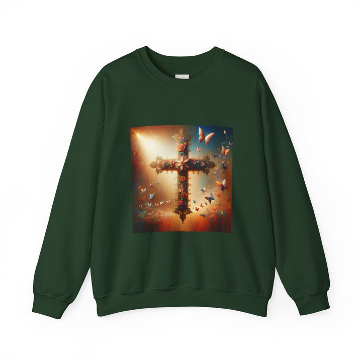 Faith-Inspired Butterfly Sweatshirt, Unisex Crewneck, Cozy Christian Apparel, Gift for Easter, Inspirational Sweatshirt, Casualwear
