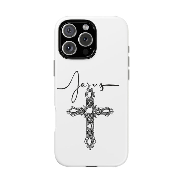 Stylish Tough Case with Jesus Design - Faith-Inspired Phone Cover, Christian Gift, Custom Phone Accessory, Unique Cell Phone Case