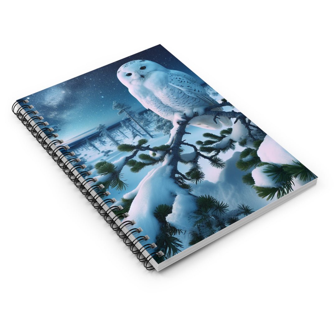 Elegant Owl Spiral Notebook - Winter Wonderland Design, Perfect for Dreamers and Nature Lovers
