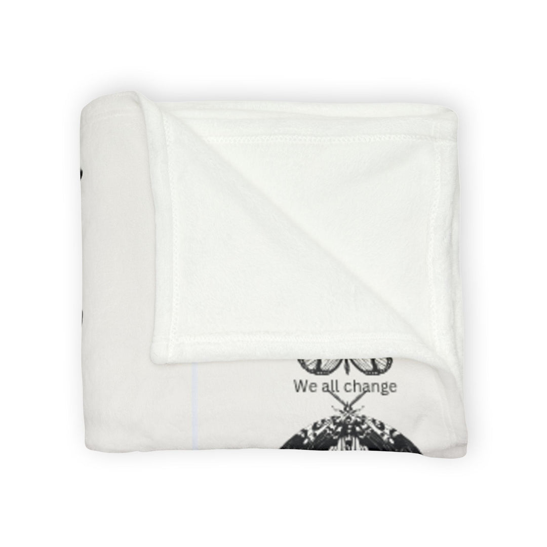 Inspirational Moths Blanket - Soft Polyester Throw with 'We All Change With Time' Design - Perfect for Cozy Evenings