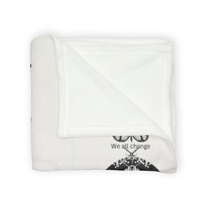 Inspirational Moths Blanket - Soft Polyester Throw with 'We All Change With Time' Design - Perfect for Cozy Evenings