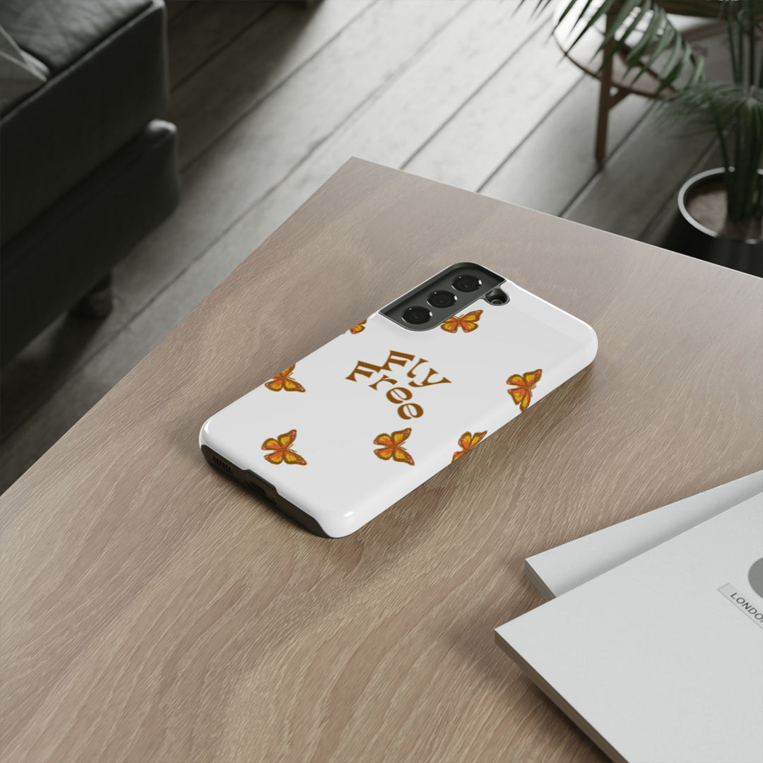 Stylish Phone Case | 'Fly Free' Butterfly Design | Unique Tough Cases