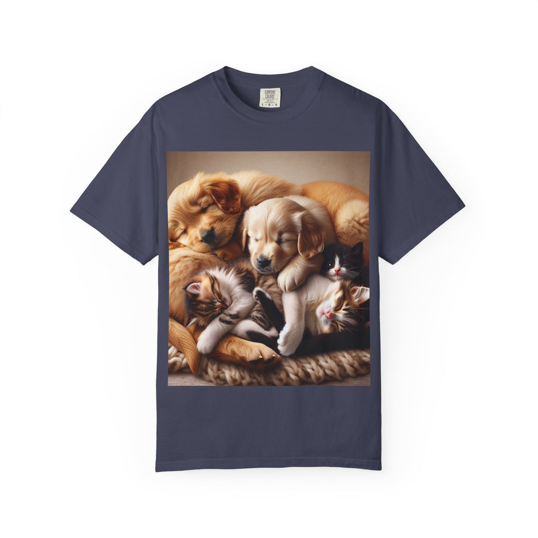 Cute Pets Snuggle Unisex Garment-Dyed T-shirt