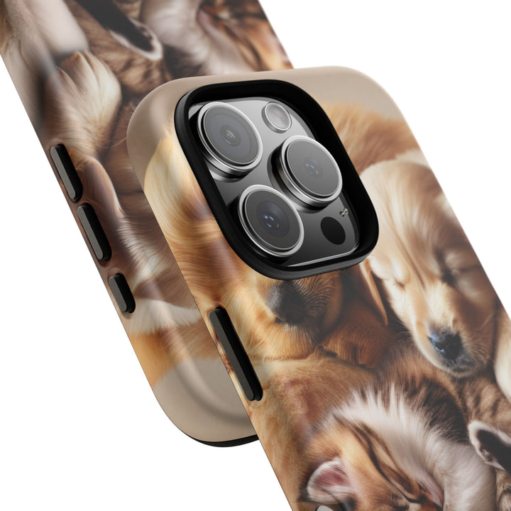 Cute Pets Phone Case - Adorable Puppy and Kitten Design, Animal Lover Gift