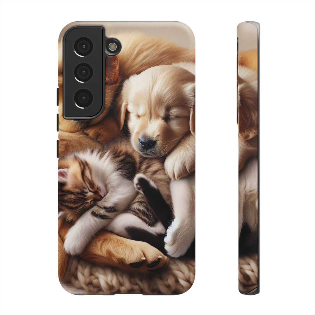 Cute Pets Phone Case - Adorable Puppy and Kitten Design, Animal Lover Gift