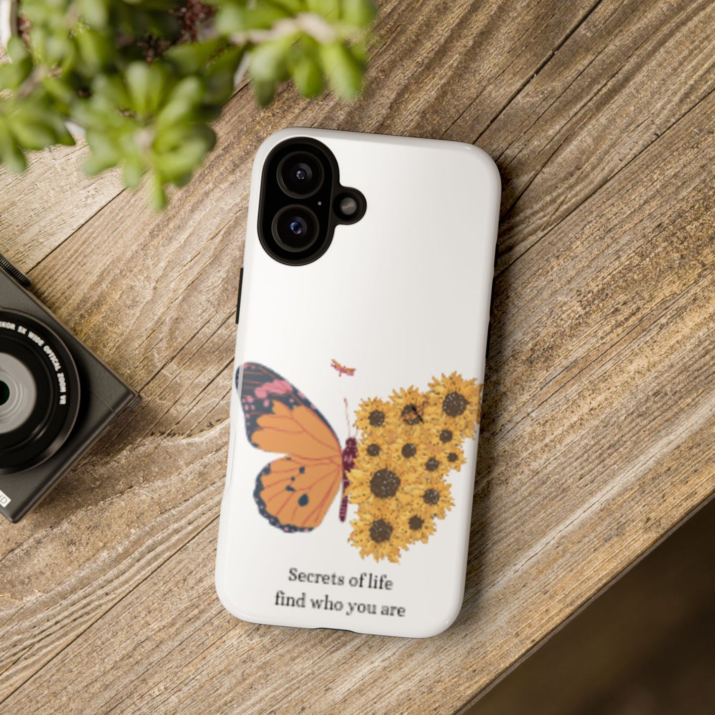 Butterfly & Sunflower Phone Case - "Secrets of Life" Design