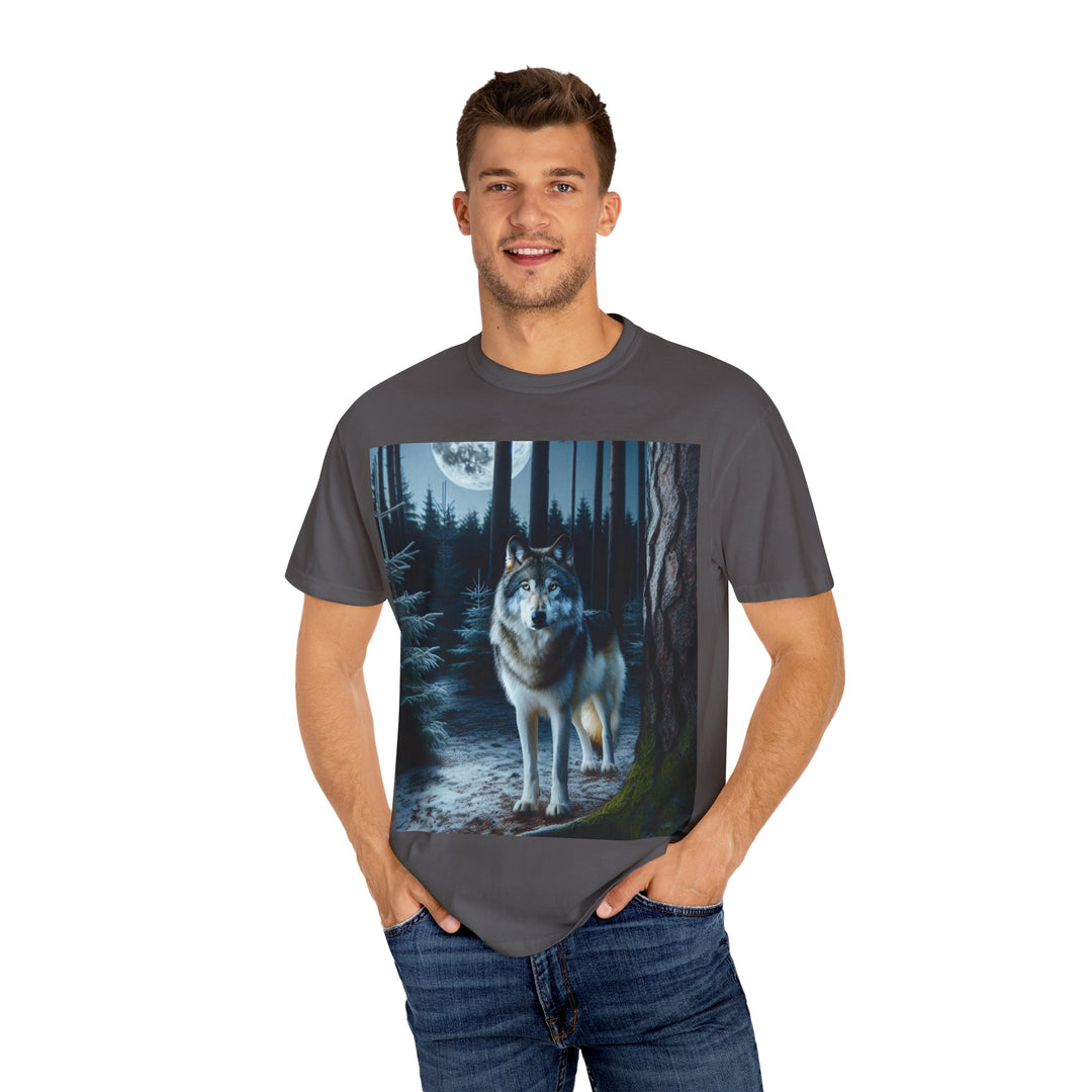 Moonlit Wolf Unisex Garment-Dyed T-shirt