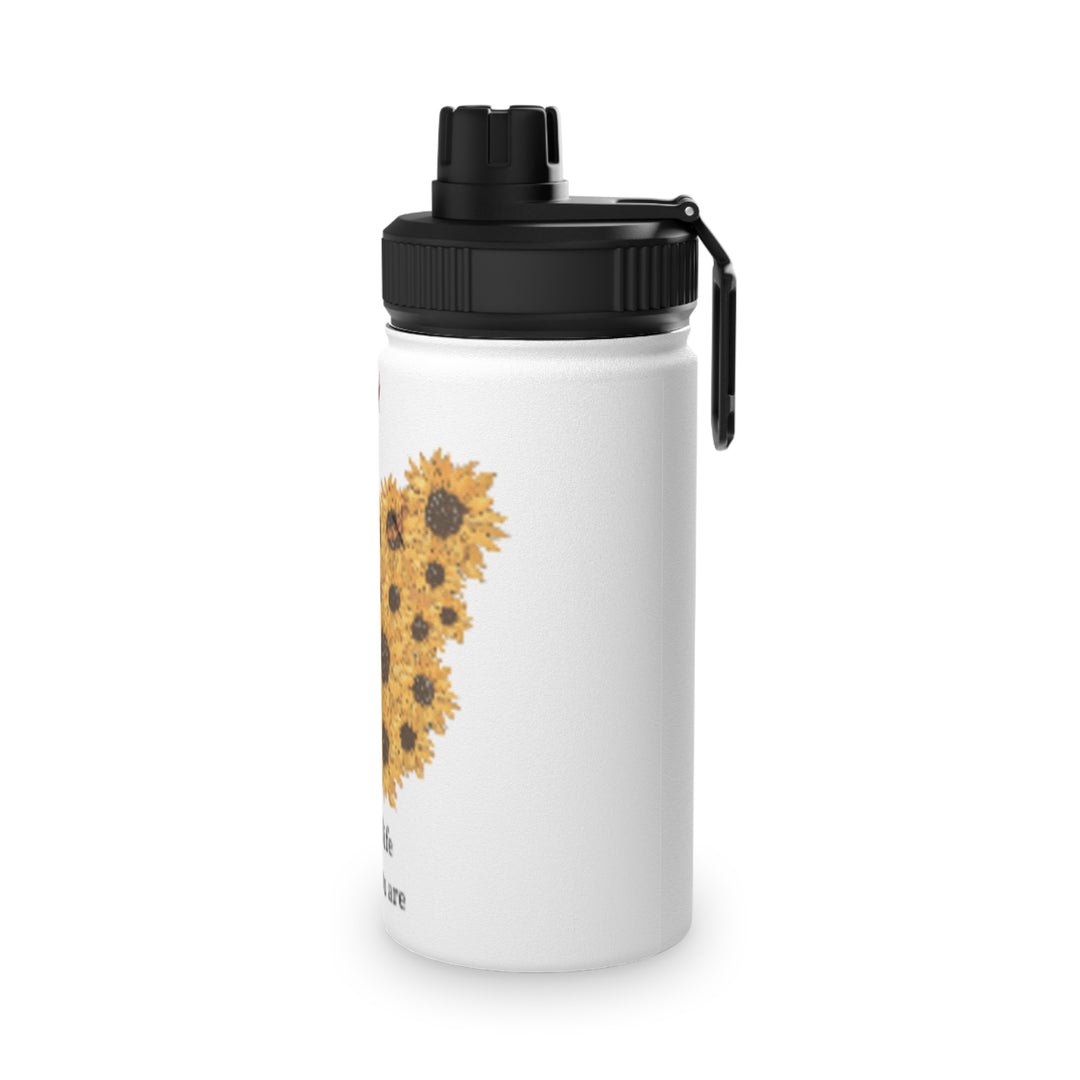 Inspirational Floral Stainless Steel Water Bottle – "Secrets of Life"