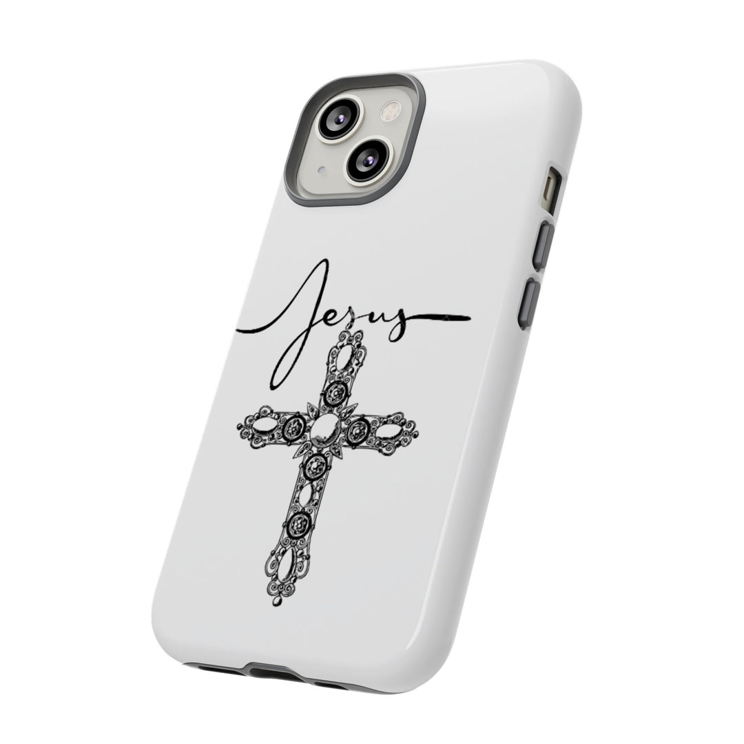 Stylish Tough Case with Jesus Design - Faith-Inspired Phone Cover, Christian Gift, Custom Phone Accessory, Unique Cell Phone Case