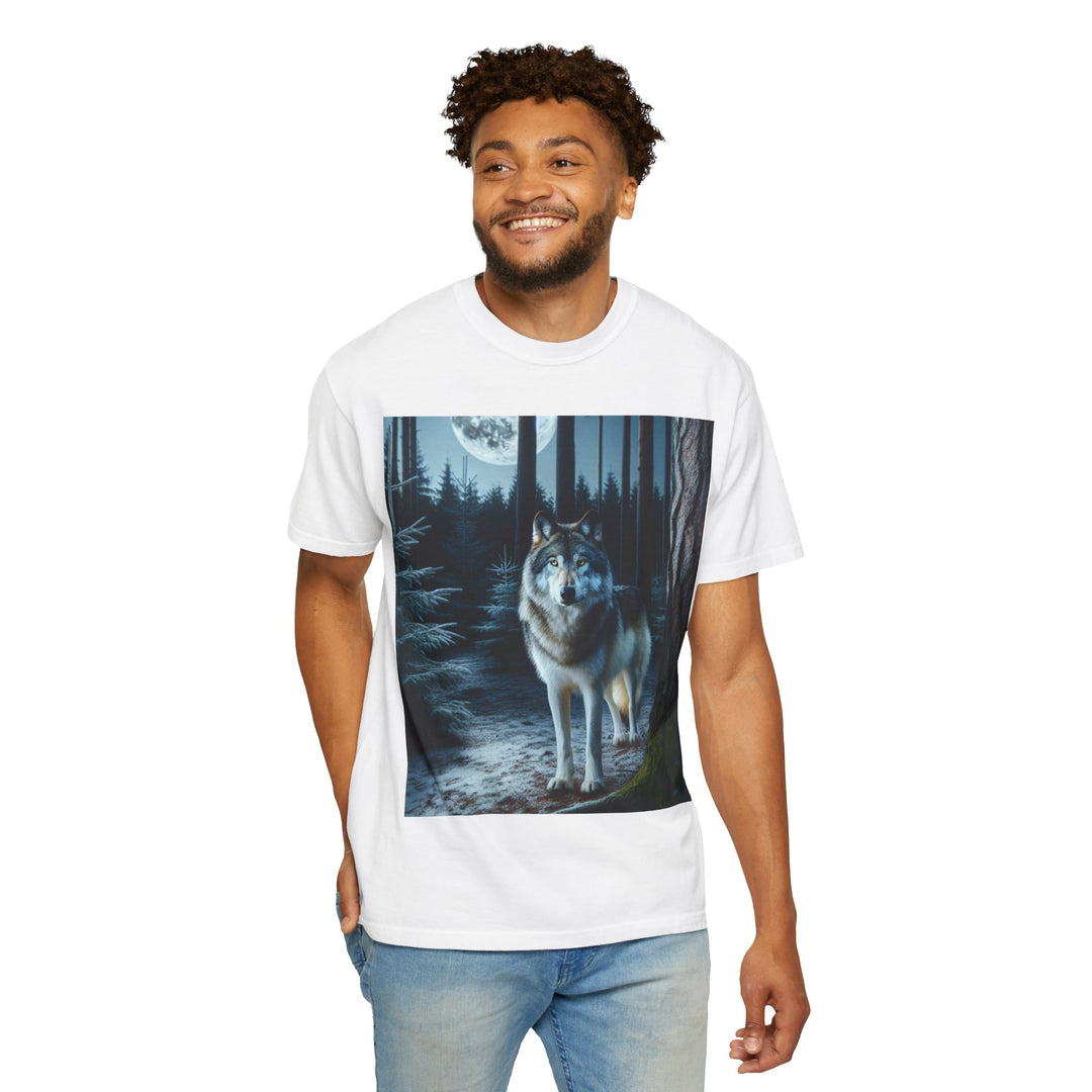 Moonlit Wolf Unisex Garment-Dyed T-shirt